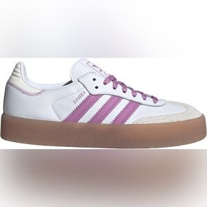 adidas Samba White and Purple Sneakers